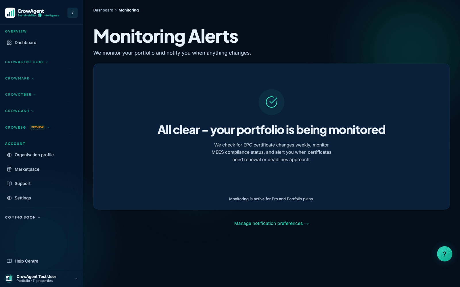 CrowAgent Core monitoring of EPC expiry and deadlines
