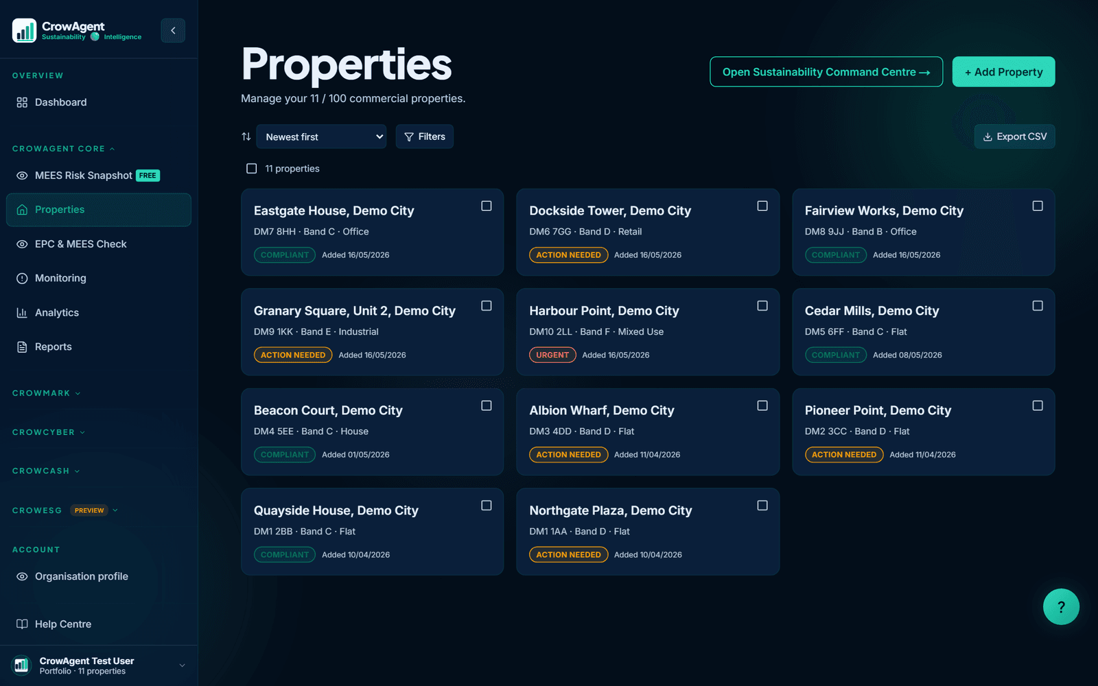 CrowAgent Core property register