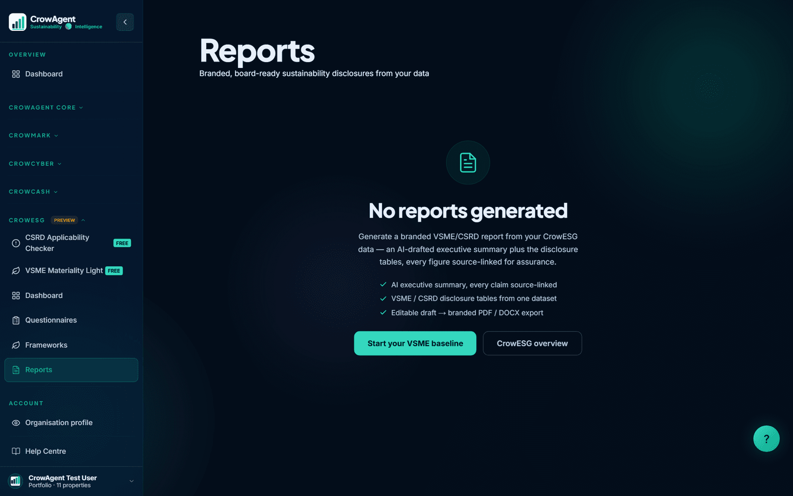 CrowESG auditable disclosure reports
